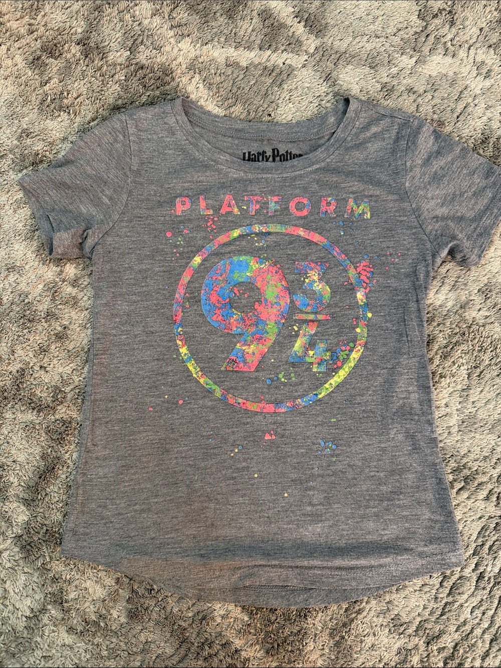 Harry Potter Gray Kids' Platform 9 3/4 Color-Splash Tee